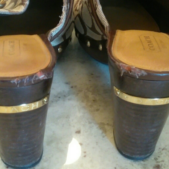Authentic Coach Monogram Canvas/Leather Clogs - Picture 5 of 8